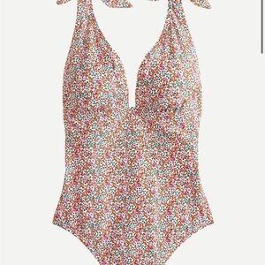 J Crew Tie-shoulder one-piece swimsuit in Liberty Eloise floral, size 8